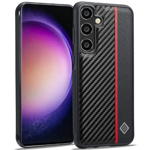 LC.IMEEKE For Samsung Galaxy S25+ Case Carbon Fiber Texture Leather+TPU+EVA Phone Cover - 1