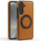 For Samsung Galaxy S25+ Case with Ring Kickstand Magnetic Case PU Leather Back Cover - Brown - 2