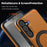 For Samsung Galaxy S25+ Case with Ring Kickstand Magnetic Case PU Leather Back Cover - Brown - 7