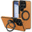 For Samsung Galaxy S25 Ultra Case with Ring Kickstand Magnetic Case PU Leather Back Cover - Brown - 1