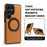 For Samsung Galaxy S25 Ultra Case with Ring Kickstand Magnetic Case PU Leather Back Cover - Brown - 3