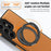 For Samsung Galaxy S25 Ultra Case with Ring Kickstand Magnetic Case PU Leather Back Cover - Brown - 4