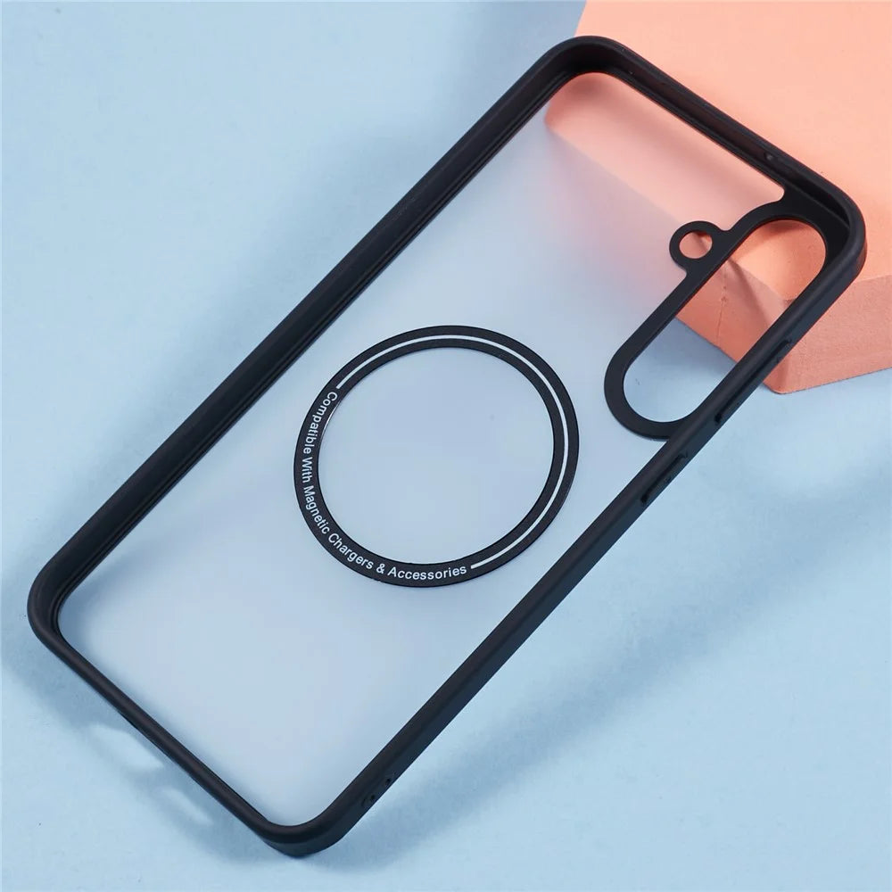 X-LEVEL For Samsung Galaxy S25+ Magnetic Case PC+TPU Matte Anti-Drop Cell Phone Cover - Black - 3