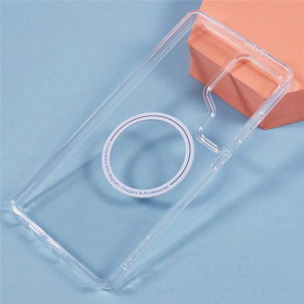 X-LEVEL For Samsung Galaxy S25 Ultra Magnetic Case PC+TPU Matte Anti-Drop Cell Phone Cover - Transparent - 4