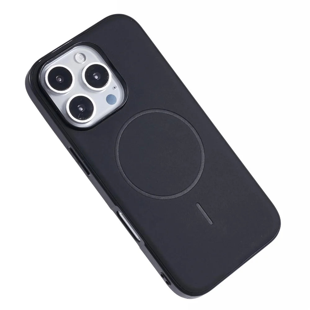 X-LEVEL For iPhone 16 Pro Case Compatible with MagSafe PC+TPU+PU Phone Back Cover - Black - 6