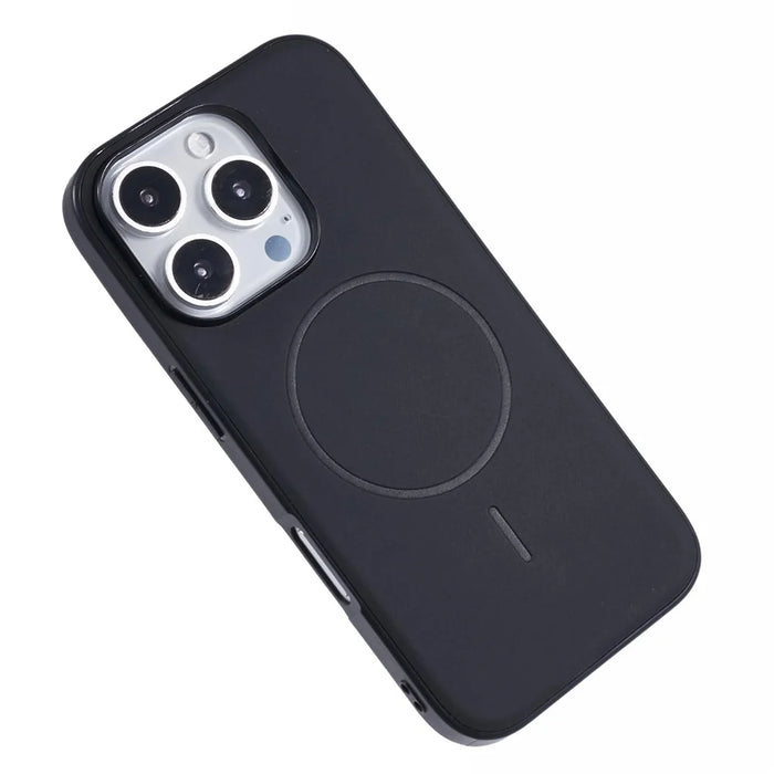 X-LEVEL For iPhone 16 Pro Case Compatible with MagSafe PC+TPU+PU Phone Back Cover - Black - 6