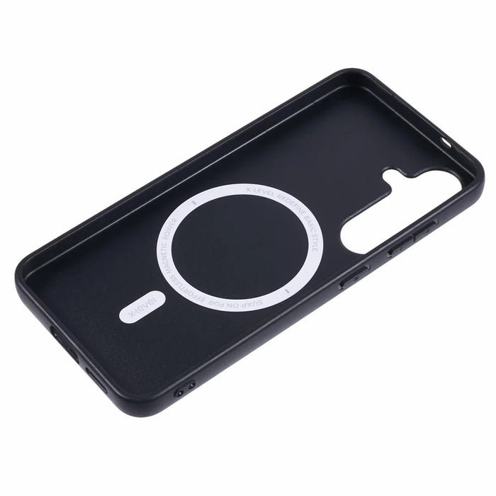 X-LEVEL For Samsung Galaxy S25 Magnetic Case PC+TPU+PU Phone Back Cover - Grey - 5