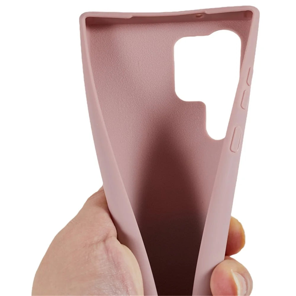 For Samsung Galaxy S25 Ultra Case TPU Soft Shockproof Phone Cover with Adjustable Lanyard - Deep Pink - 6