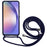 For Samsung Galaxy S25 Case TPU Soft Shockproof Phone Cover with Adjustable Lanyard - Dark Blue - 2