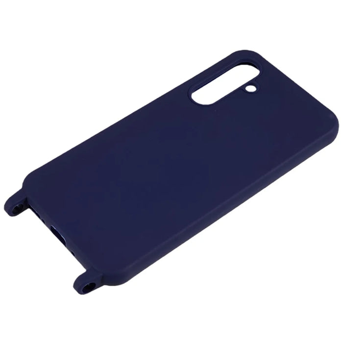For Samsung Galaxy S25 Case TPU Soft Shockproof Phone Cover with Adjustable Lanyard - Dark Blue - 5