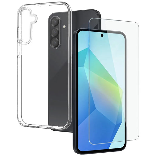 NORTHJO For Samsung Galaxy A56 5G Clear Case Soft TPU Phone Cover with Tempered Glass Screen Protector - 1