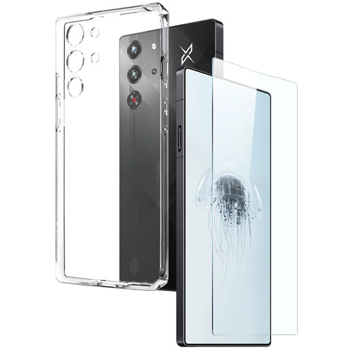 NORTHJO For ZTE nubia Red Magic 10 Pro 5G  /  10 Pro+ 5G Clear Case Soft TPU Phone Cover with Tempered Glass Screen Protector - 1