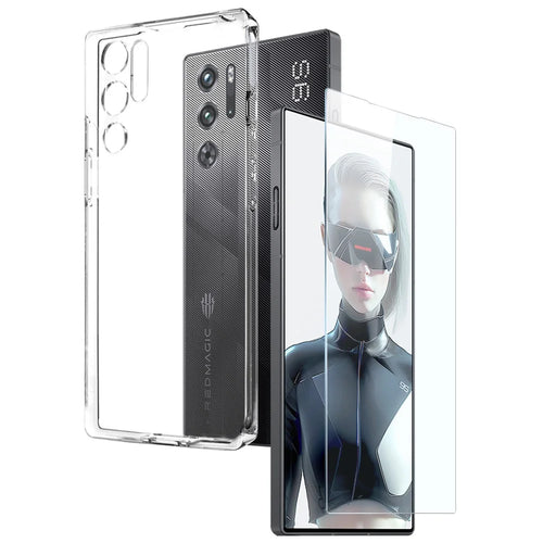 NORTHJO Clear Case For ZTE nubia Red Magic 9S Pro 5G  /  9S Pro+ 5G  /  9 Pro 5G  /  9 Pro+ 5G Soft TPU Phone Cover with Tempered Glass Screen Protector - 1