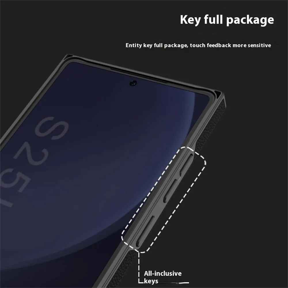 GKK For Samsung Galaxy S25 Ultra Case Skin Touch PC+PU Slim Phone Cover - Carbon Fiber Texture - 3