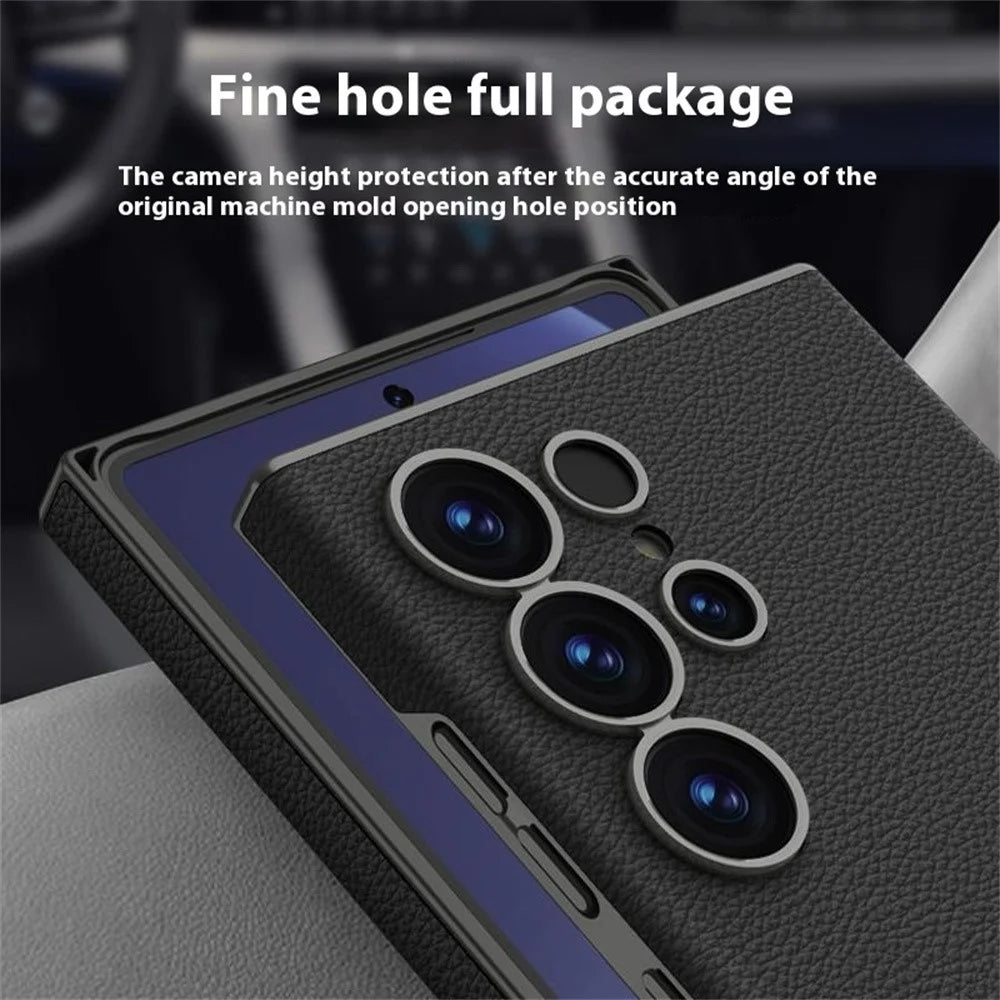 GKK For Samsung Galaxy S25 Ultra Case Skin Touch PC+PU Slim Phone Cover - Carbon Fiber Texture - 4