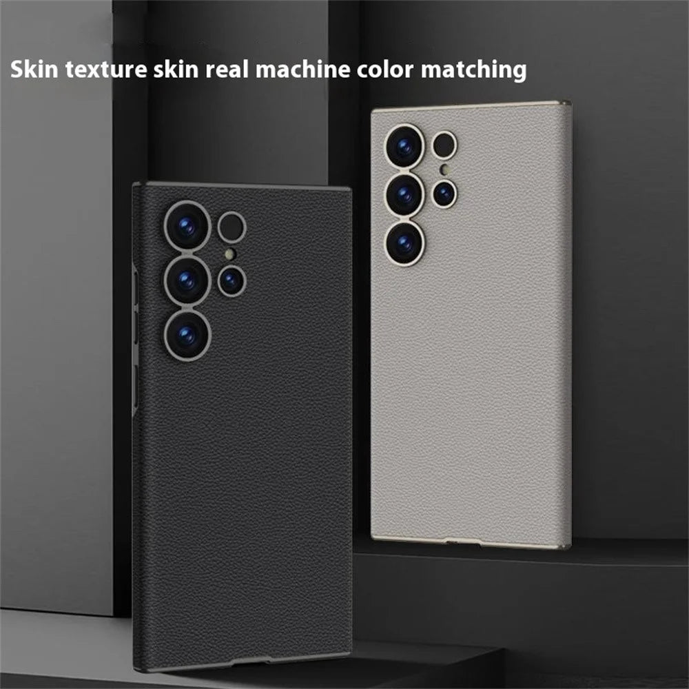 GKK For Samsung Galaxy S25 Ultra Case Skin Touch PC+PU Slim Phone Cover - Carbon Fiber Texture - 5