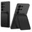 GKK For Samsung Galaxy S25 Ultra Magnetic Case Hybrid Phone Back Cover with Card Holder - Carbon Fiber Texture - 5