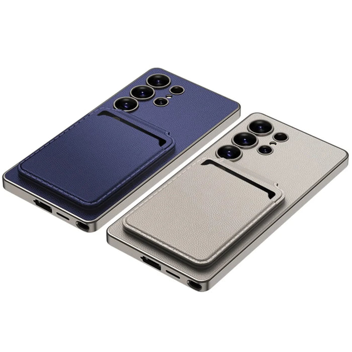 GKK For Samsung Galaxy S25 Ultra Magnetic Case Hybrid Phone Back Cover with Card Holder - Carbon Fiber Texture - 6