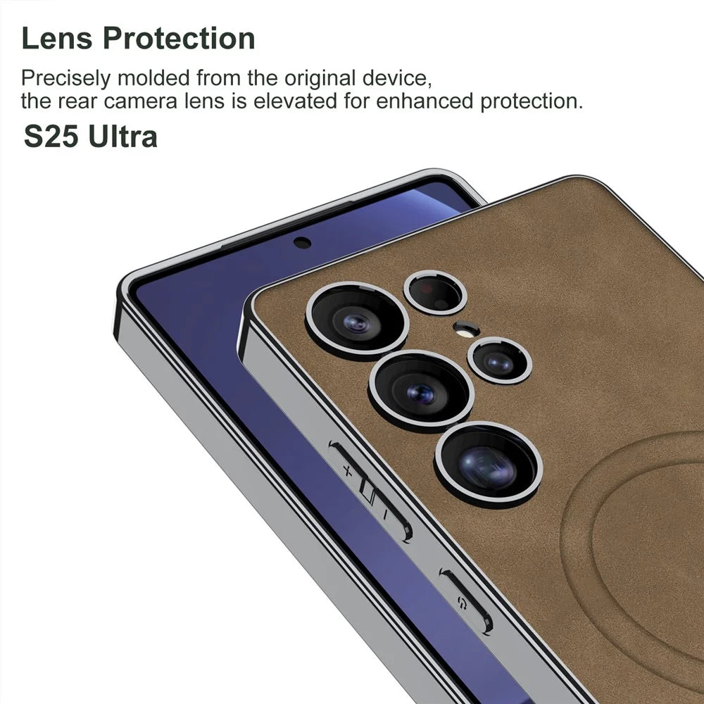 GKK For Samsung Galaxy S25 Ultra Magnetic Case Hybrid Matte Phone Back Cover - Brown - 2