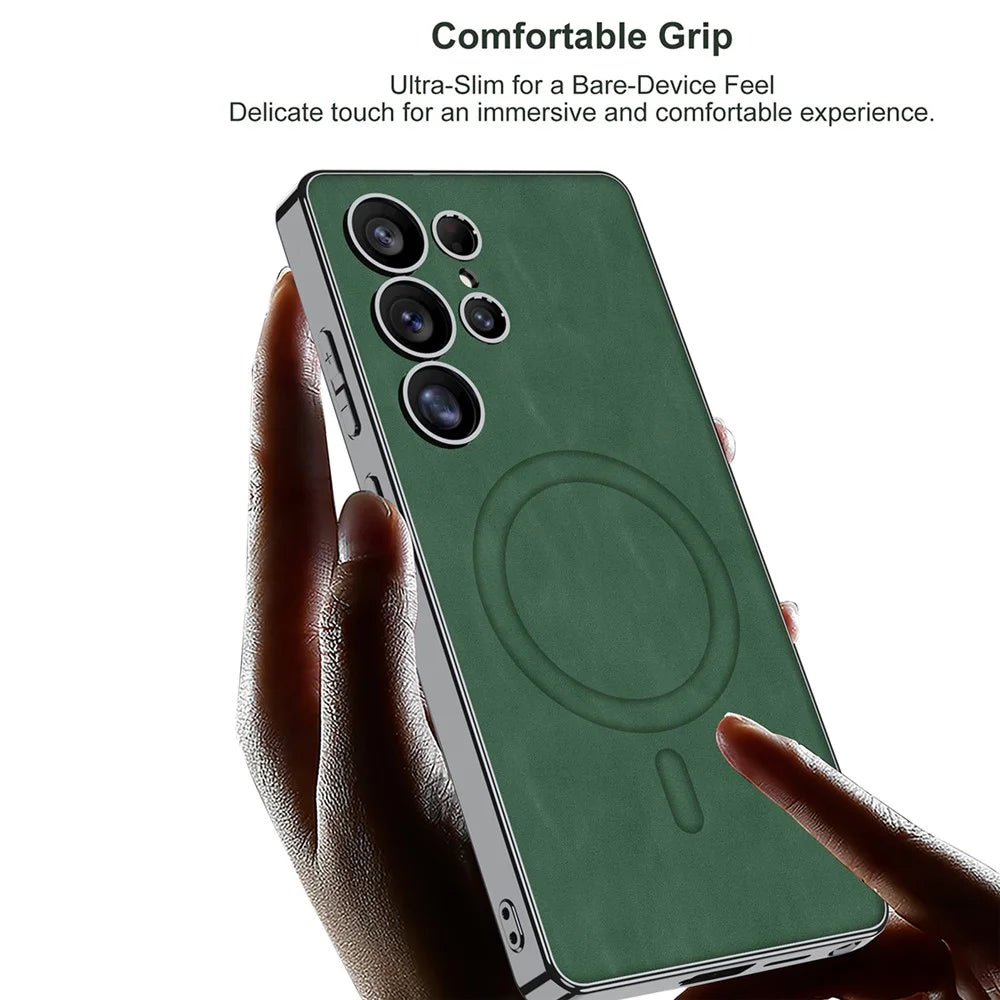 GKK For Samsung Galaxy S25 Ultra Magnetic Case Hybrid Matte Phone Back Cover - Brown - 3