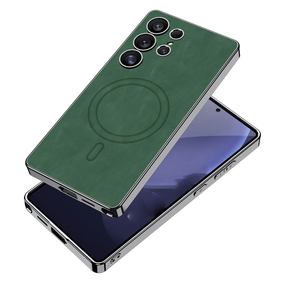 GKK For Samsung Galaxy S25 Ultra Magnetic Case Hybrid Matte Phone Back Cover - Brown - 4
