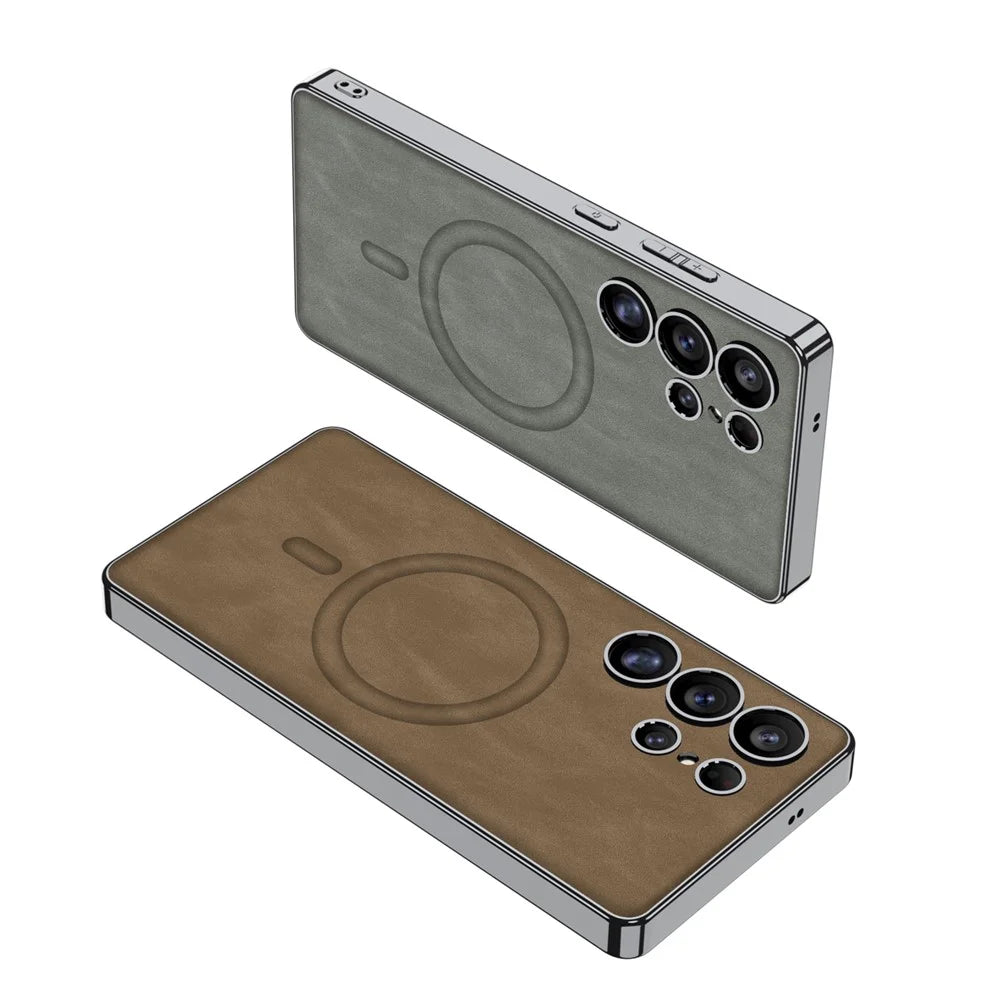 GKK For Samsung Galaxy S25 Ultra Magnetic Case Hybrid Matte Phone Back Cover - Brown - 7