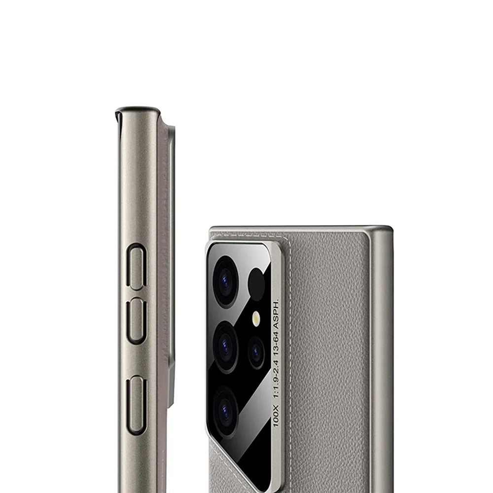 GKK For Samsung Galaxy S25 Ultra Case PU Covered PC Mobile Phone Back Cover - Black - 4