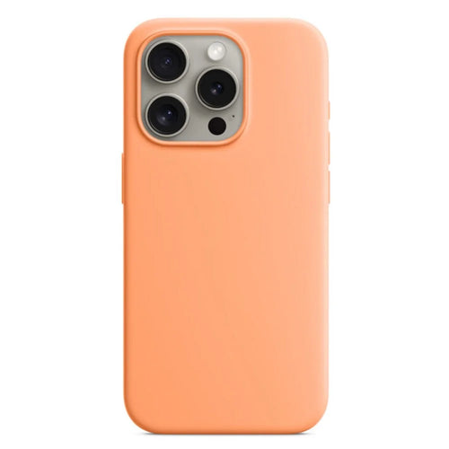 For iPhone 15 Pro Case Protective Liquid Silicone Phone Back Cover - Orange - 1