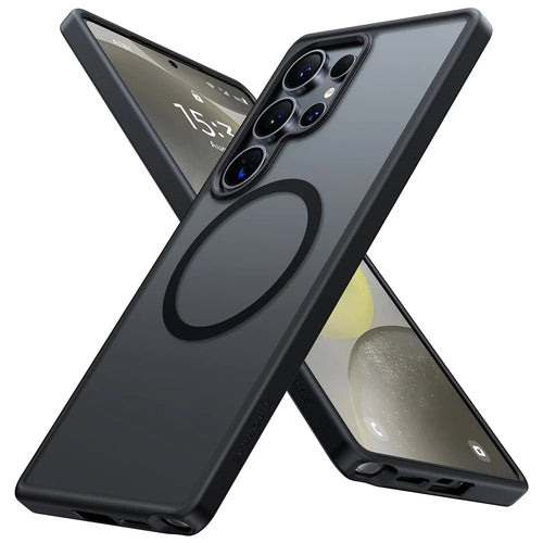 TORRAS Guardian-Mag Series For Samsung Galaxy S25 Ultra Magnetic Case Skin-Touch Matte PC + TPU Phone Cover - Black - 1