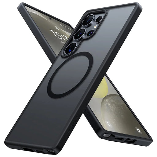 TORRAS Guardian-Mag Series For Samsung Galaxy S25 Ultra Magnetic Case Skin-Touch Matte PC + TPU Phone Cover - Black - 1