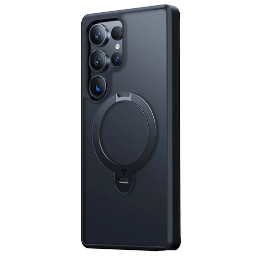 TORRAS Ostand Q3 Spin Series For Samsung Galaxy S25 Ultra Case Magnetic Rotating Kickstand PC+TPU Phone Cover - Black - 2