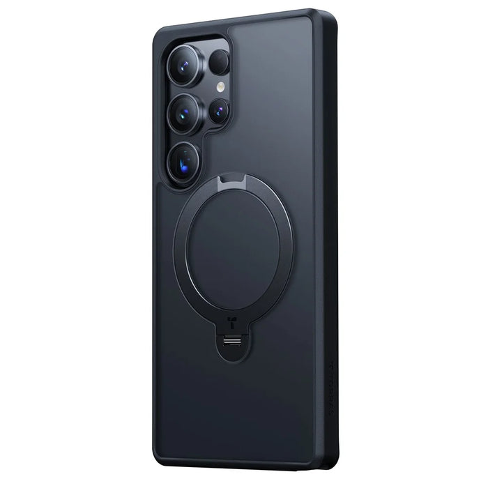 TORRAS Ostand Q3 Spin Series For Samsung Galaxy S25 Ultra Case Magnetic Rotating Kickstand PC+TPU Phone Cover - Black - 2