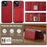 LC.IMEEKE L5 For iPhone 15 Plus Magnetic Phone Case Leather Back Cover with Detachable Card Holder - Red - 2