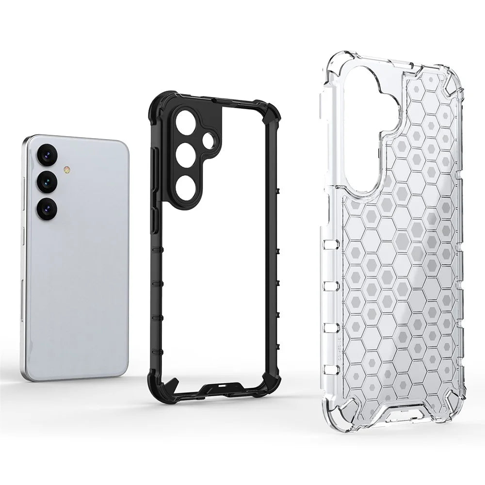 For Samsung Galaxy A36 5G Case PC+TPU Phone Cover Honeycomb Shape - Black - 5