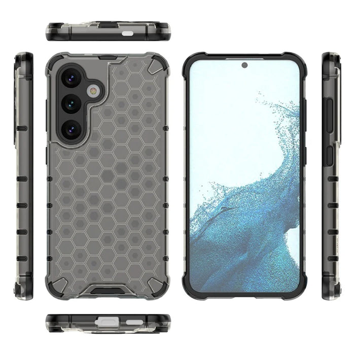 For Samsung Galaxy A56 5G Case PC+TPU Phone Cover Honeycomb Shape - Black - 2
