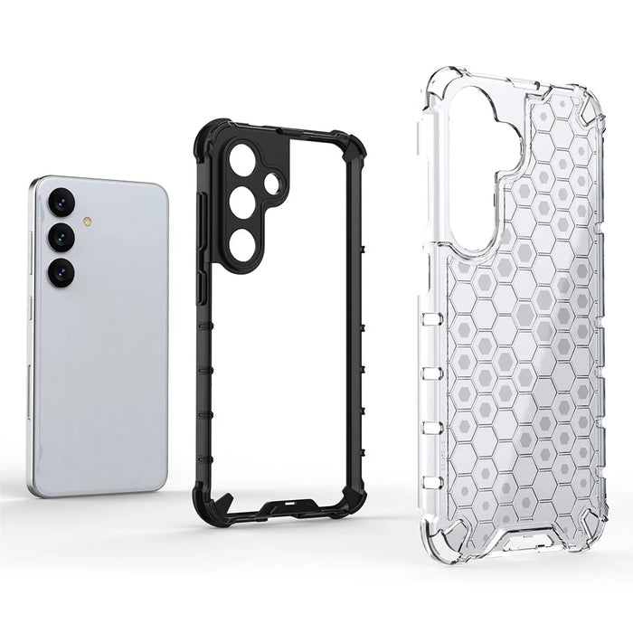 For Samsung Galaxy A56 5G Case PC+TPU Phone Cover Honeycomb Shape - Black - 5