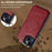 LC.IMEEKE For iPhone 15 Plus Magnetic Case Compatible with MagSafe Leather+TPU Back Cover - Red - 6