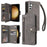 For Samsung Galaxy S25 / S24 Case Zipper Wallet Leather Stand Phone Cover Rivet Decor - Grey - 1