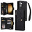 For Samsung Galaxy S25+ / S24+ Case Zipper Wallet Leather Stand Phone Cover Rivet Decor - Black - 1