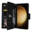 For Samsung Galaxy S25+ / S24+ Case Zipper Wallet Leather Stand Phone Cover Rivet Decor - Black - 3