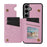 For Samsung Galaxy S25+ Case Flower Leather+TPU RFID Blocking Phone Cover Card Slots - Rose Flower - 2