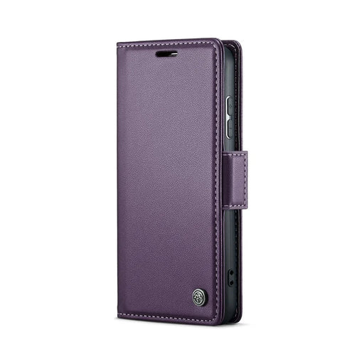 CASEME For Samsung Galaxy S25 Leather Case  023 RFID Blocking 3 Card Slot Mobile Cover - Purple - 2