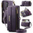 CASEME For Samsung Galaxy A14 5G Case  C39 RFID Blocking Zipper Wallet Stand Leather Cover with Strap - Purple - 1