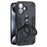 For iPhone 16 Case Rotatable Kickstand PC+TPU Drop Protection Phone Cover - Black - 1