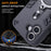 For iPhone 16 Case Rotatable Kickstand PC+TPU Drop Protection Phone Cover - Black - 5