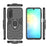 For Samsung Galaxy A26 5G Case PC+TPU Protective Phone Cover with Ring Kickstand - Black - 5