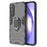 For Samsung Galaxy A36 5G Case PC+TPU Protective Phone Cover with Ring Kickstand - Black - 1