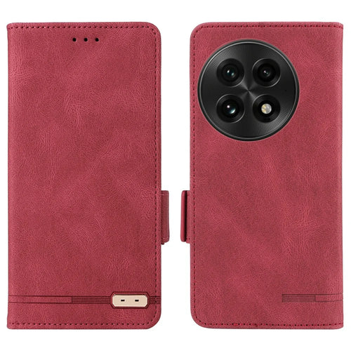 For OnePlus 13 Case Leather Wallet Flip Phone Cover with Hardware Decor - Rose - 1