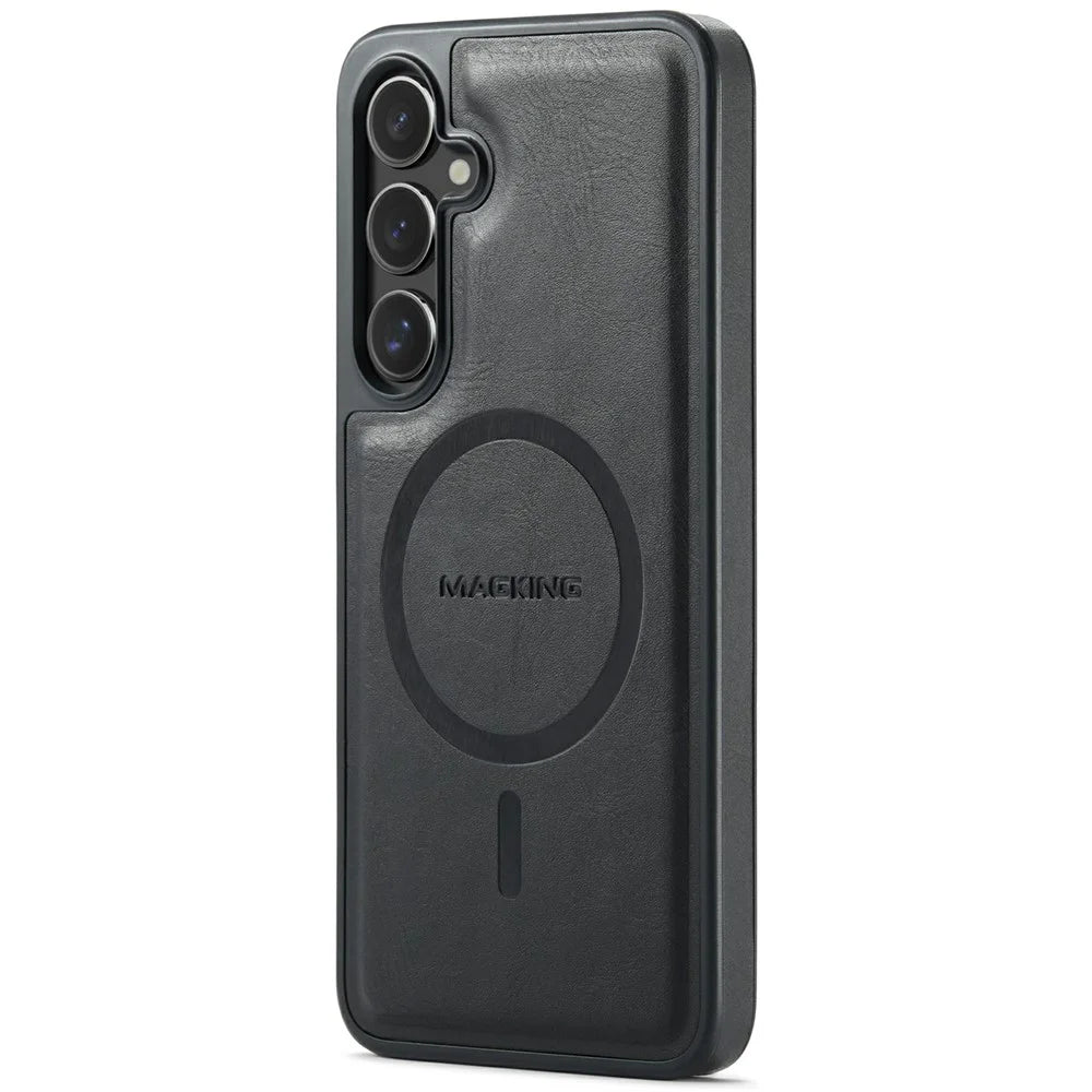 MAGKING K1 Series For Samsung Galaxy S25+ Magnetic Case PC+TPU+PU Leather Phone Cover - Black - 2