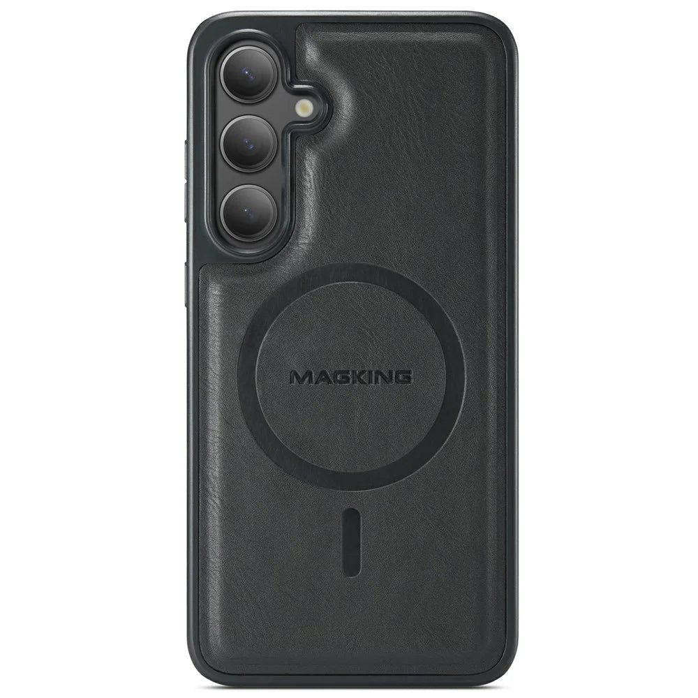 MAGKING K1 Series For Samsung Galaxy S25+ Magnetic Case PC+TPU+PU Phone Cover with Card Holder - Black - 4